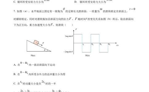 2024年高考物理试卷（福建）（空白卷）_物理历年高考真题_新&middot;Word版2008-2025&middot;高考物理真题_物理（按年份分类）2008-2025_2024&middot;高考物理真题