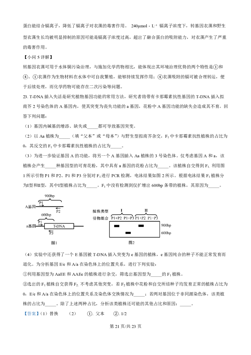 2025年高考生物试卷（河北卷）（解析卷）_生物历年高考真题_新&middot;PDF版2008-2025&middot;高考生物真题_生物（按年份分类）2008-2025_2025&middot;高考生物真题