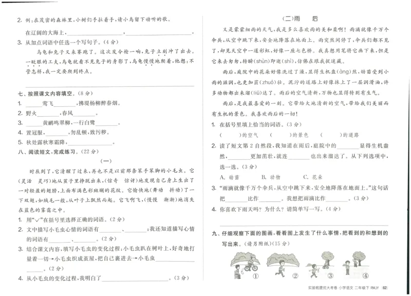 《实验班提优大考卷》语文2年级下册（RJ）_二年级上下册资料_小学二年级学习资料-25年更新版_2-02、小学二年级语文下册_2-2-2、练习题、作业、试题、试卷_电子册类