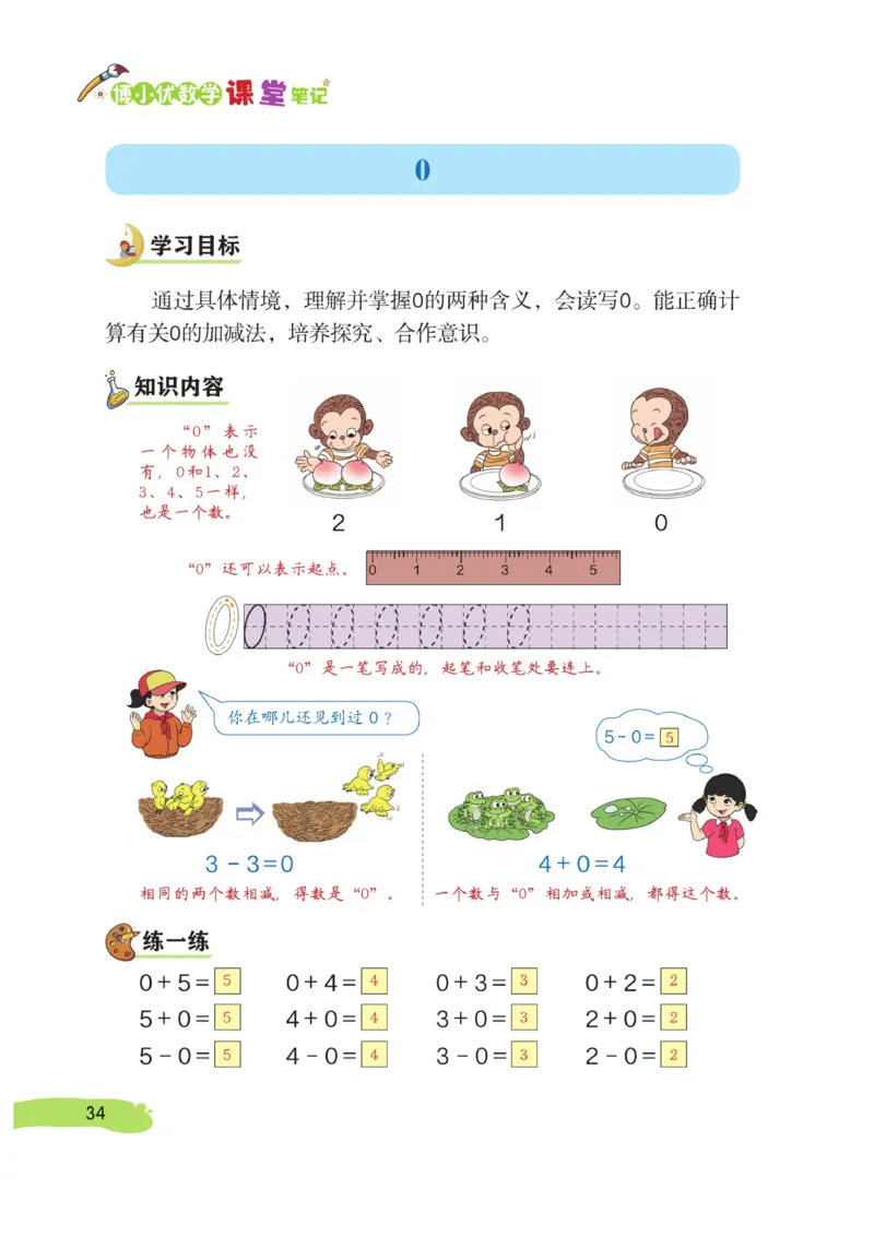 《博小优课堂笔记》数学1年级上册（RJ）_一年级上下册资料_小学一年级学习资料-25年更新版_1-03、小学一年级数学上册_人教版_10、电子书籍