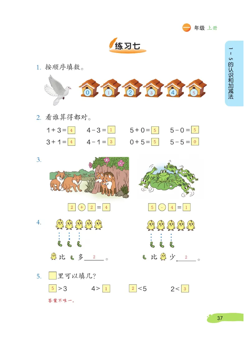 《博小优课堂笔记》数学1年级上册（RJ）_一年级上下册资料_小学一年级学习资料-25年更新版_1-03、小学一年级数学上册_人教版_10、电子书籍