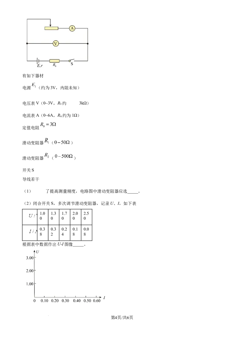 2025年高考物理试卷（海南卷）（1-6,14-18题)（空白卷）_物理历年高考真题_新&middot;Word版2008-2025&middot;高考物理真题_物理（按年份分类）2008-2025_2025&middot;高考物理真题