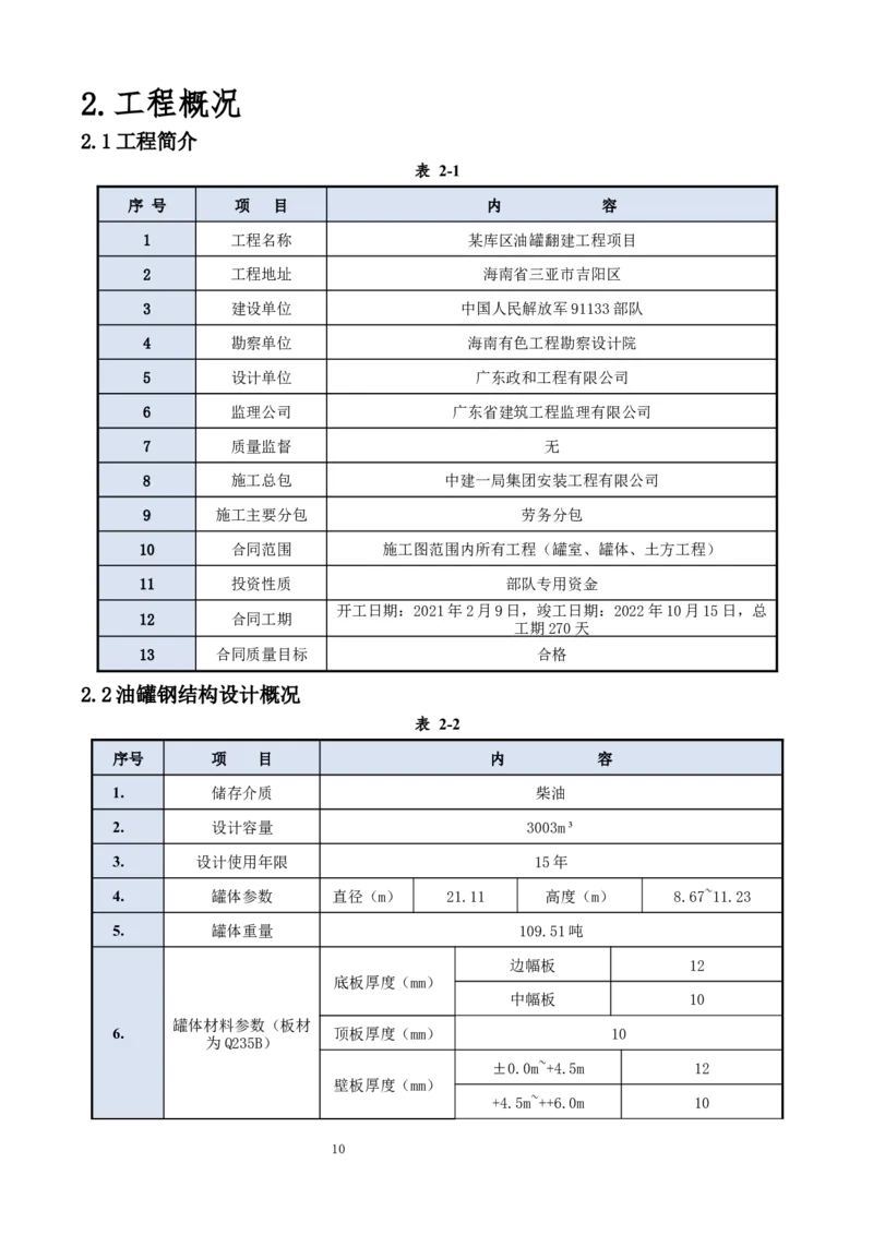 钢结构罐体逆装施工方案_2021-2023年优秀施组方案_施工方案_方案23-某库区油罐翻建工程项目钢结构罐体逆装施工方案_2、正文