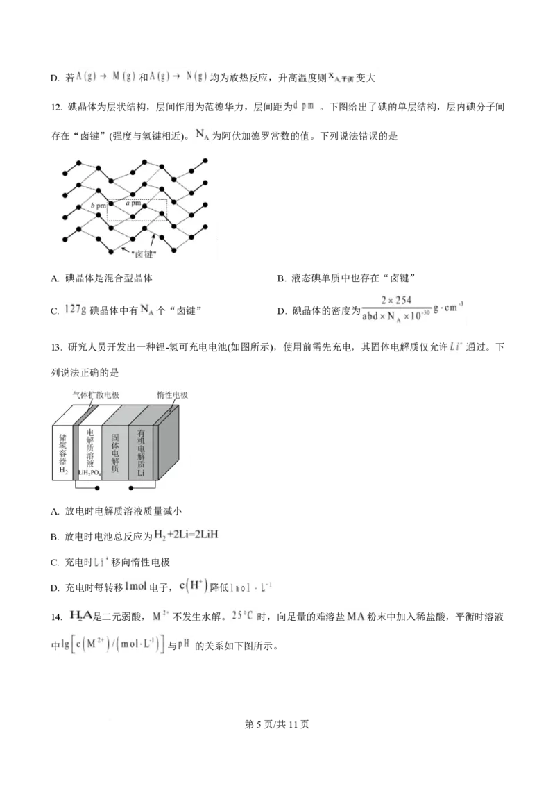 2025年高考化学试卷（安徽卷）（空白卷）_历年高考真题合集_化学历年高考真题_新&middot;PDF版2008-2025&middot;高考化学真题_化学（按年份分类）2008-2025_2025&middot;高考化学真题