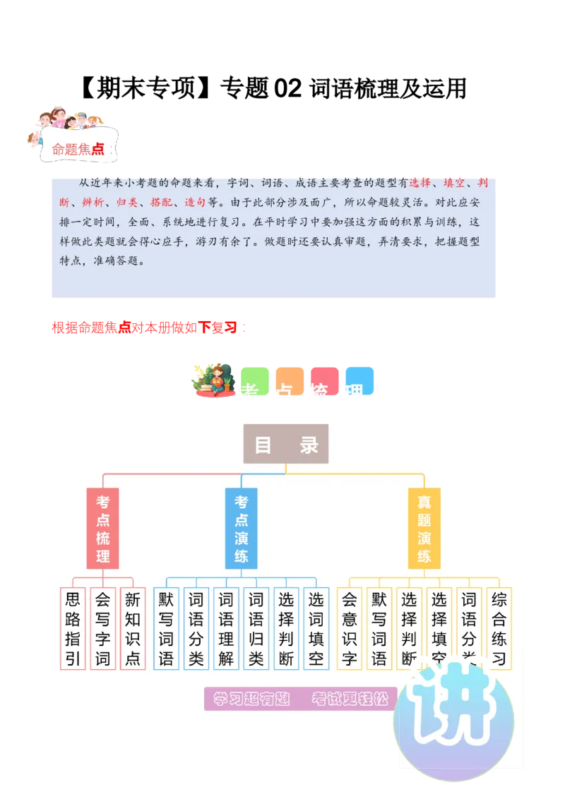 专题02词语梳理及运用（专项训练）-（统编版2024）_一年级语文下册（统编版）_期末总复习