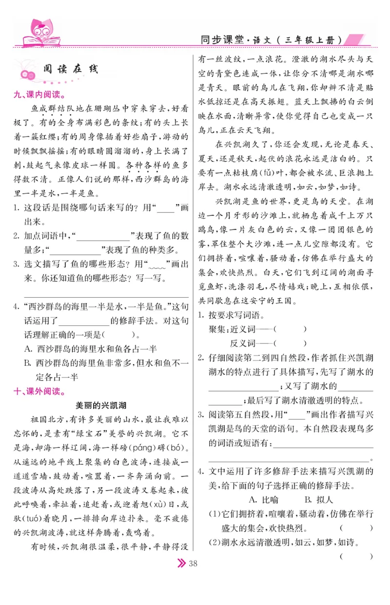《同步课堂》语文3年级上册（RJ）_三年级上下册资料_小学三年级学习资料-25年更新版_3-01、小学三年级语文上册_3-1-2、练习题、作业、试题、试卷_电子册类