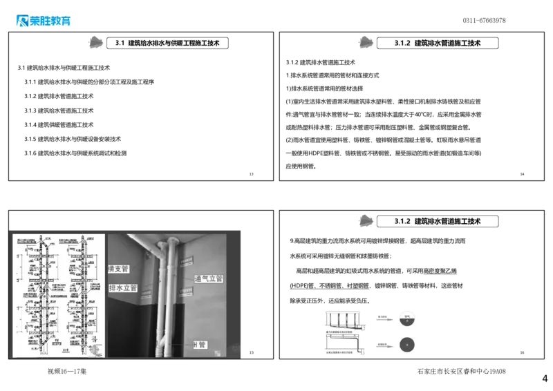 视频16&mdash;17集3.1建筑给水排水与供暖工程施工技术1（可打印版）_2026年一级建造师_2026年一建机电_2025年一建机电SVIP_02-基础精讲✿高端面授✿深度强化_讲义
