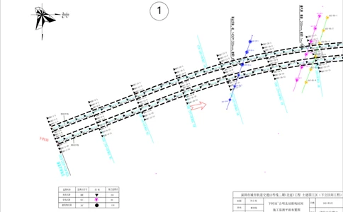 附件六，监测平面图组合_2021-2023年优秀施组方案_施工方案_方案39-下公区间盾构始发、掘进及到达专项施工方案_深圳地铁13号线北延-下公区间盾构始发、掘进及到达专项施工方案-附件