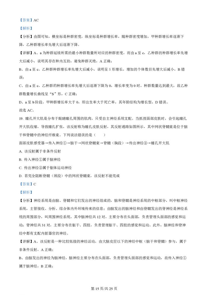 2024年高考生物试卷（山东）（解析卷）_生物历年高考真题_新&middot;PDF版2008-2025&middot;高考生物真题_生物（按年份分类）2008-2025_2024&middot;高考生物真题