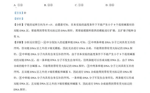 2024年高考生物试卷（山东）（解析卷）_生物历年高考真题_新&middot;PDF版2008-2025&middot;高考生物真题_生物（按年份分类）2008-2025_2024&middot;高考生物真题