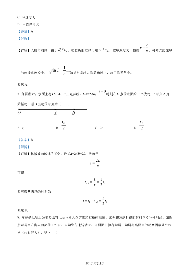 2024年高考物理试卷（江苏）（解析卷）_物理历年高考真题_新&middot;Word版2008-2025&middot;高考物理真题_物理（按年份分类）2008-2025_2024&middot;高考物理真题