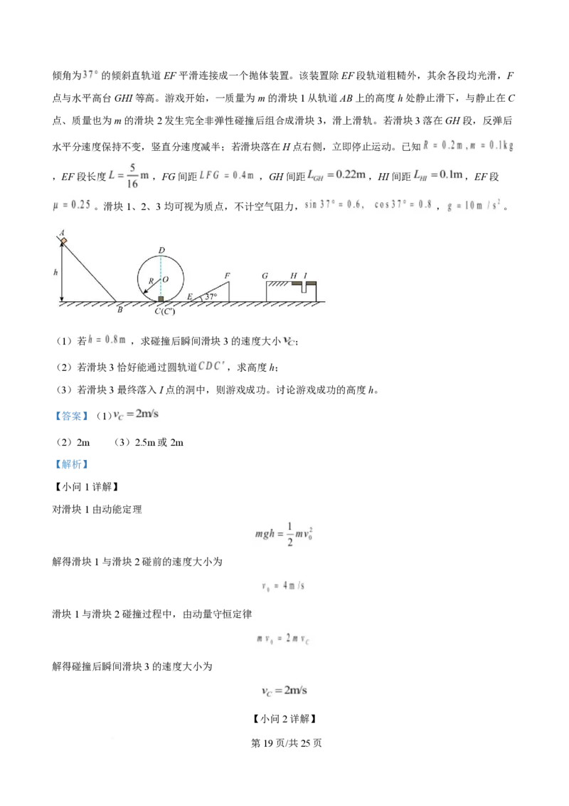 2025年高考物理试卷（浙江卷1月）（解析卷）_物理历年高考真题_新&middot;PDF版2008-2025&middot;高考物理真题_物理（按年份分类）2008-2025_2025&middot;高考物理真题