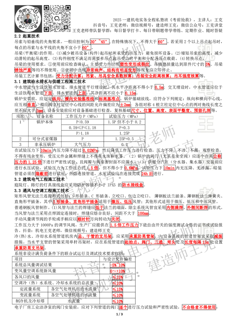 考前抢救（补充内容）_2026年一级建造师_2026年一建机电_2025年一建机电SVIP_04-冲刺串讲✿考点强化✿小灶集训_91-机电《考前抢救班》王克SMR_讲义