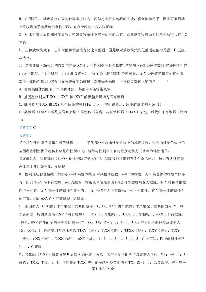 2024年高考生物真题（海南）（解析卷）_生物历年高考真题_新&middot;Word版2008-2025&middot;高考生物真题_生物（按年份分类）2008-2025_2024&middot;高考生物真题