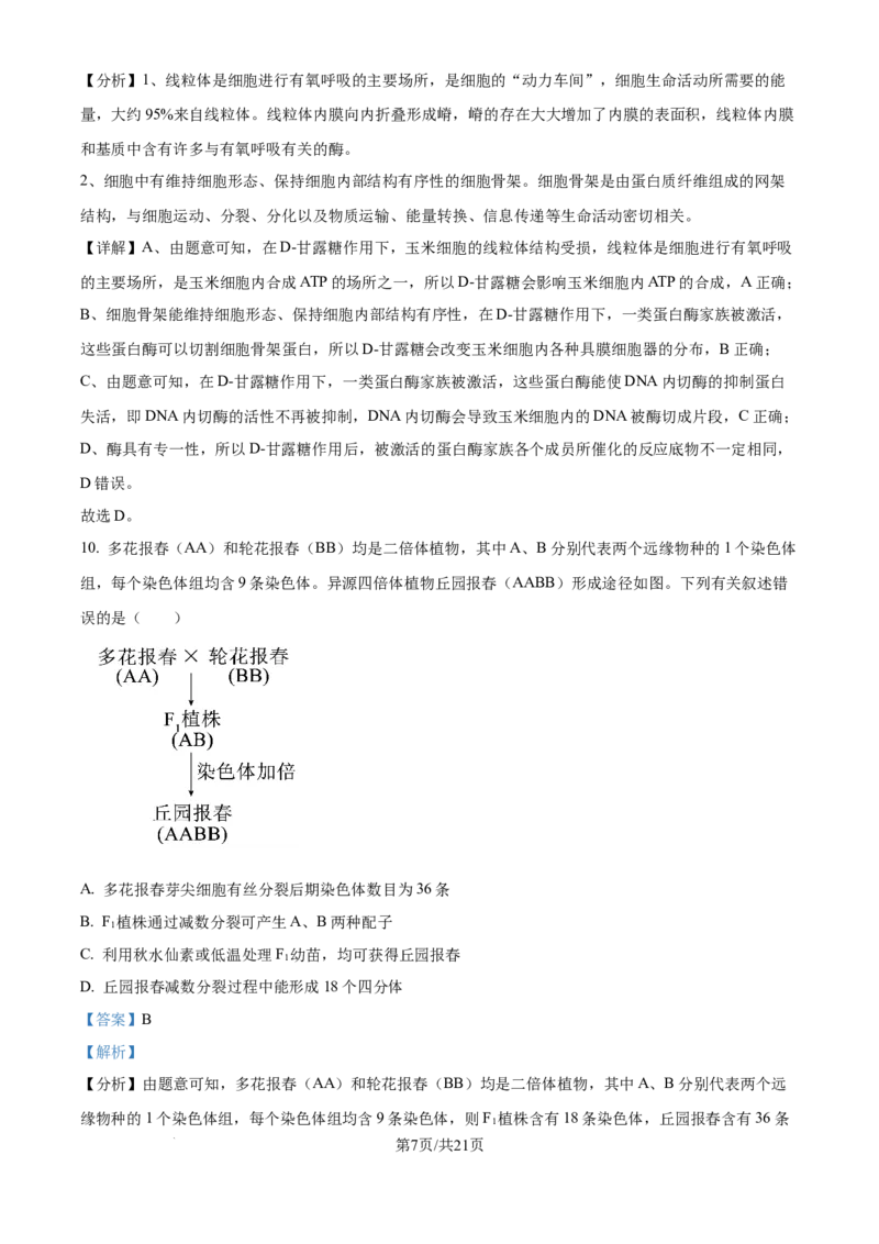 2024年高考生物真题（海南）（解析卷）_生物历年高考真题_新&middot;Word版2008-2025&middot;高考生物真题_生物（按年份分类）2008-2025_2024&middot;高考生物真题