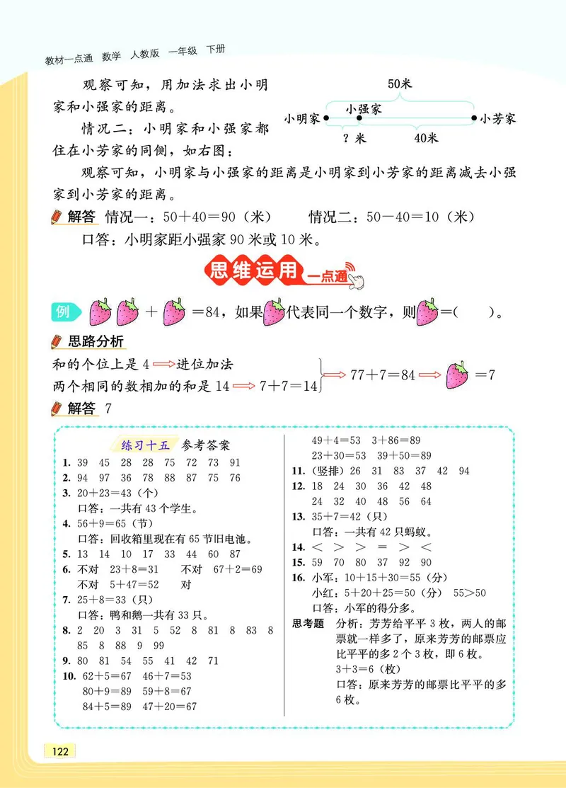 《教材一点通》数学1年级下册（RJ）_一年级上下册资料_小学一年级学习资料-25年更新版_1-04、小学一年级数学下册_1-4-2、练习题、作业、试题、试卷_人教版_电子册