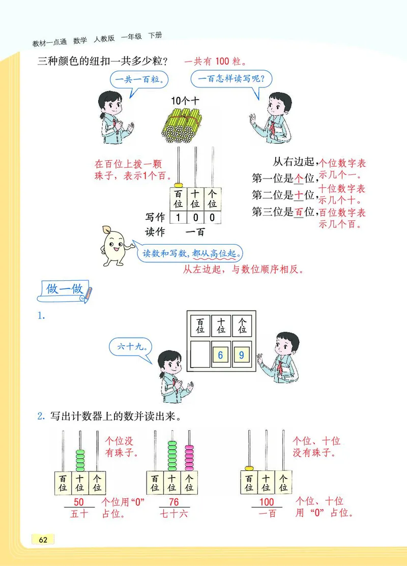 《教材一点通》数学1年级下册（RJ）_一年级上下册资料_小学一年级学习资料-25年更新版_1-04、小学一年级数学下册_1-4-2、练习题、作业、试题、试卷_人教版_电子册