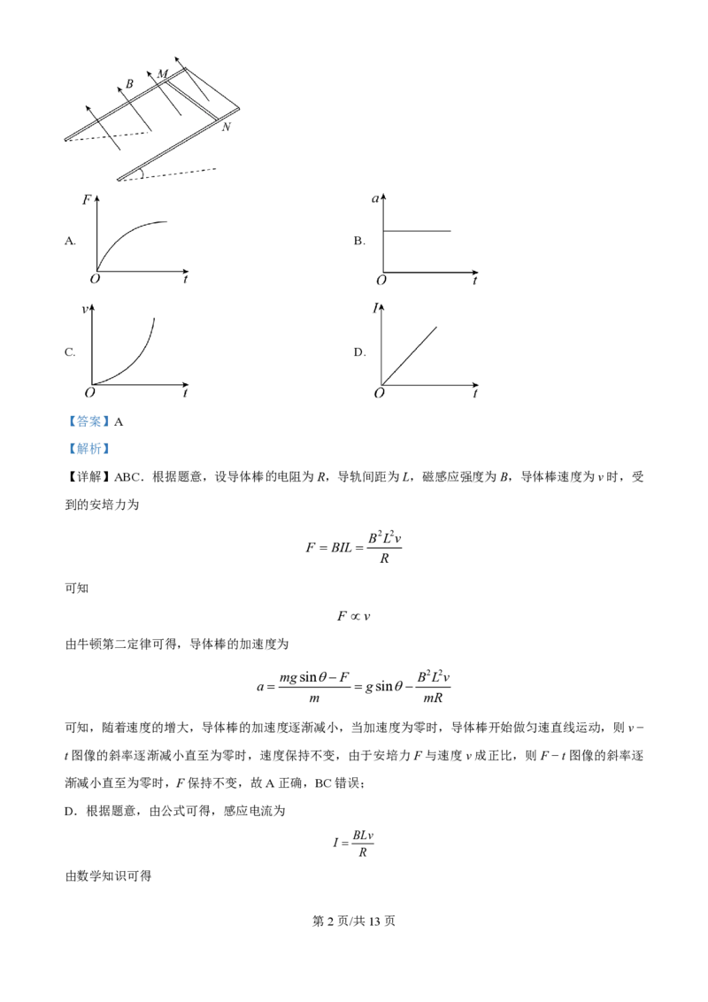 2024年高考物理试卷（天津）（缺1、2、5题）（解析卷）_物理历年高考真题_新&middot;PDF版2008-2025&middot;高考物理真题_物理（按年份分类）2008-2025_2024&middot;高考物理真题