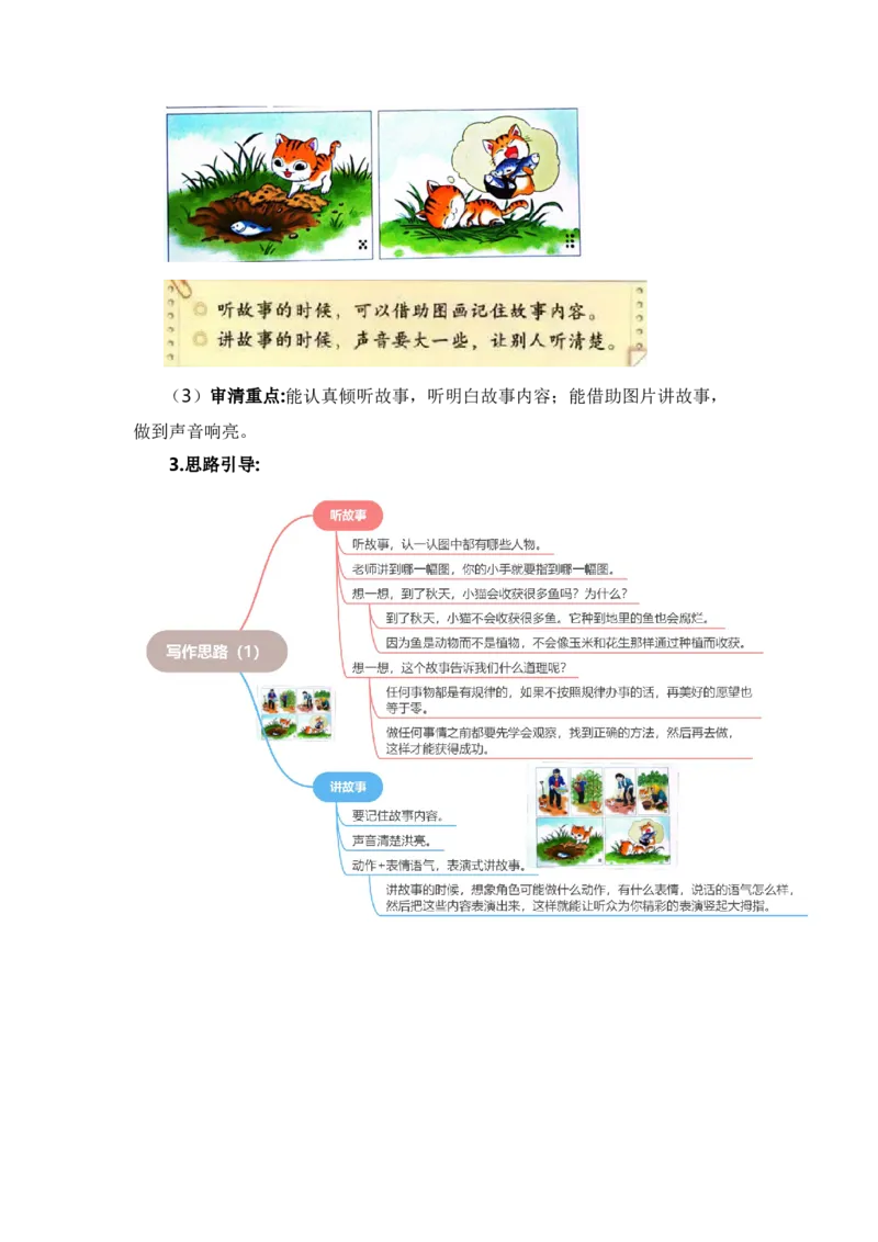 第一单元写话：听故事讲故事（范文点评）-（统编版）_一年级语文下册（统编版）_单元写作能力提升_2024版