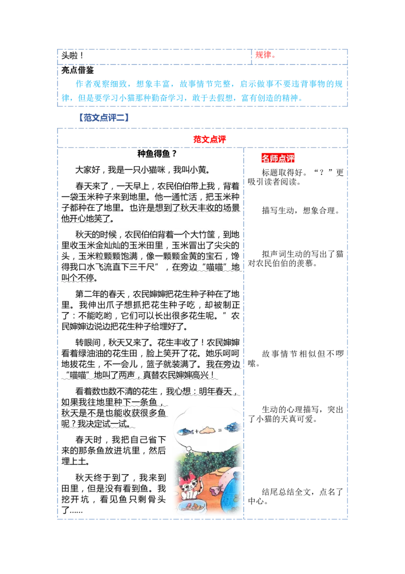 第一单元写话：听故事讲故事（范文点评）-（统编版）_一年级语文下册（统编版）_单元写作能力提升_2024版