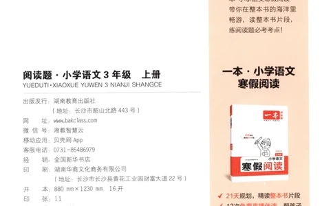 25秋《一本阅读题》3上语文_25秋《一本阅读题》语文