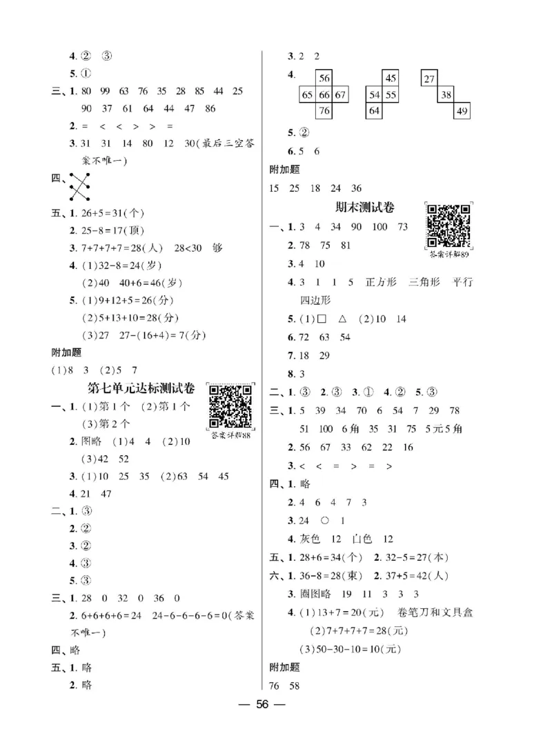 《学霸棒棒堂》数学1年级下册（RJ）_一年级上下册资料_小学一年级学习资料-25年更新版_1-04、小学一年级数学下册_1-4-2、练习题、作业、试题、试卷_人教版_电子册