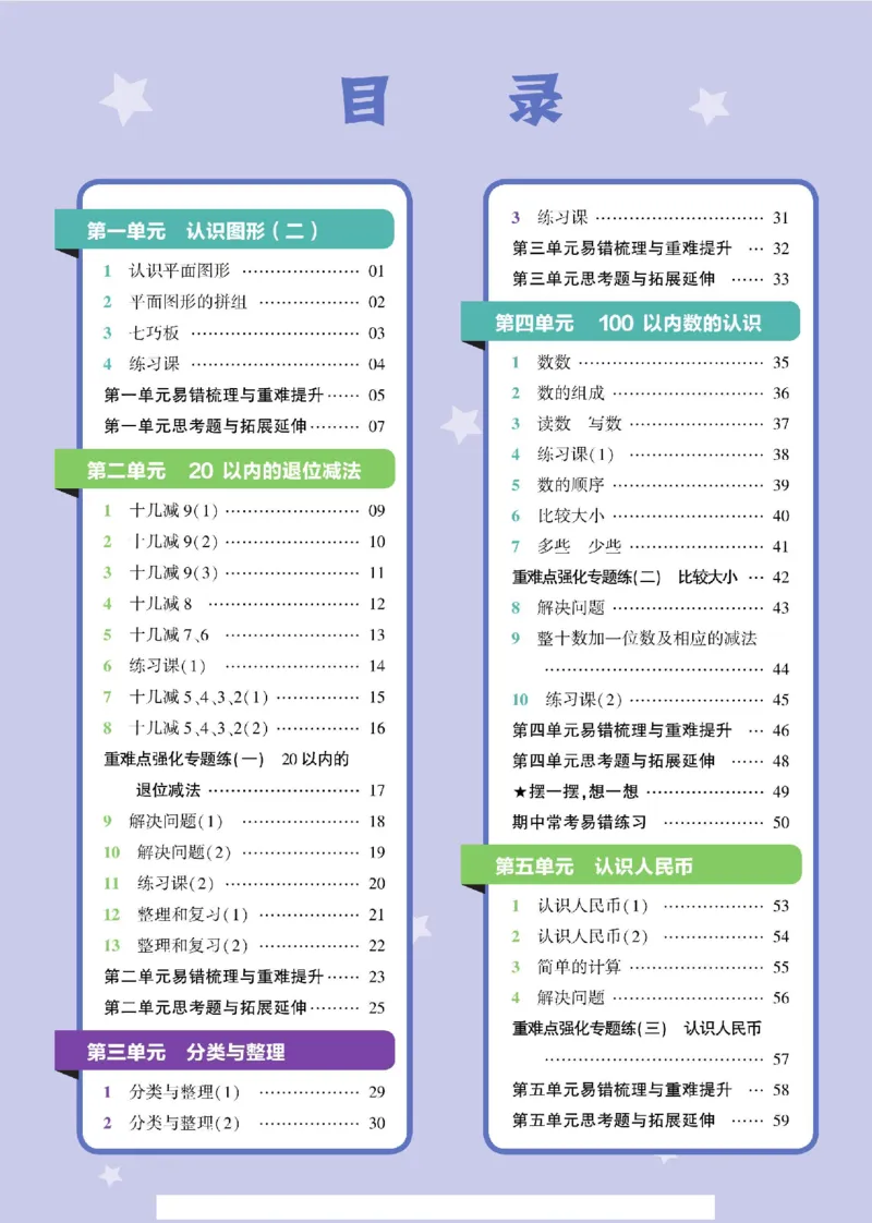 《学霸棒棒堂》数学1年级下册（RJ）_一年级上下册资料_小学一年级学习资料-25年更新版_1-04、小学一年级数学下册_1-4-2、练习题、作业、试题、试卷_人教版_电子册