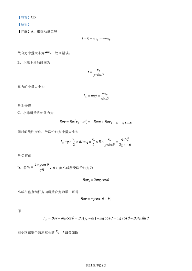 2024年高考物理试卷（浙江）（6月）（解析卷）_物理历年高考真题_新&middot;Word版2008-2025&middot;高考物理真题_物理（按年份分类）2008-2025_2024&middot;高考物理真题