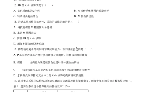 2024年高考生物试卷（天津）（空白卷）_生物历年高考真题_新&middot;Word版2008-2025&middot;高考生物真题_生物（按年份分类）2008-2025_2024&middot;高考生物真题