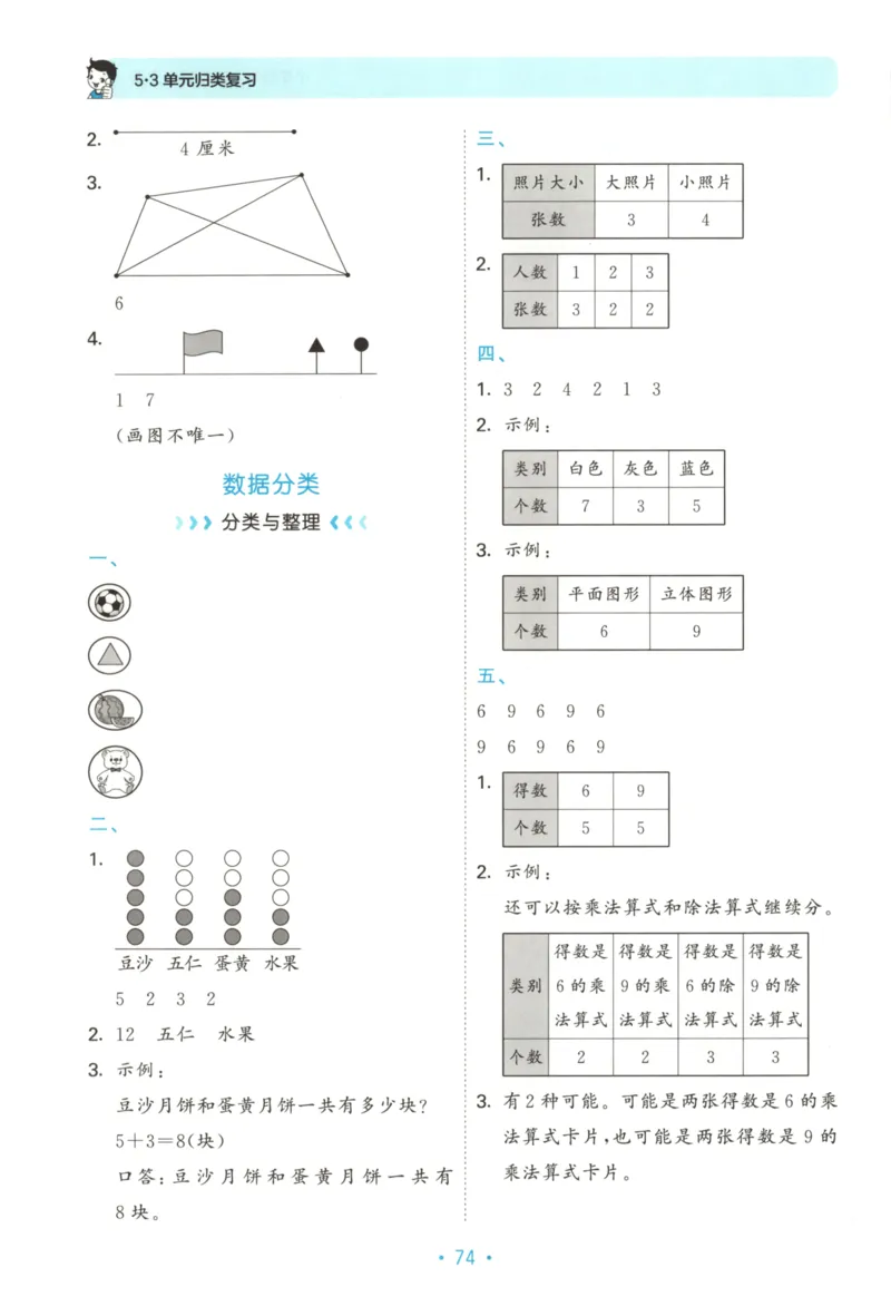 2025秋53单元归类复习数学2上RJ_25秋小学语数英习题试卷_数学_人教版_53归类复习完整版数学人教25年上册缺3