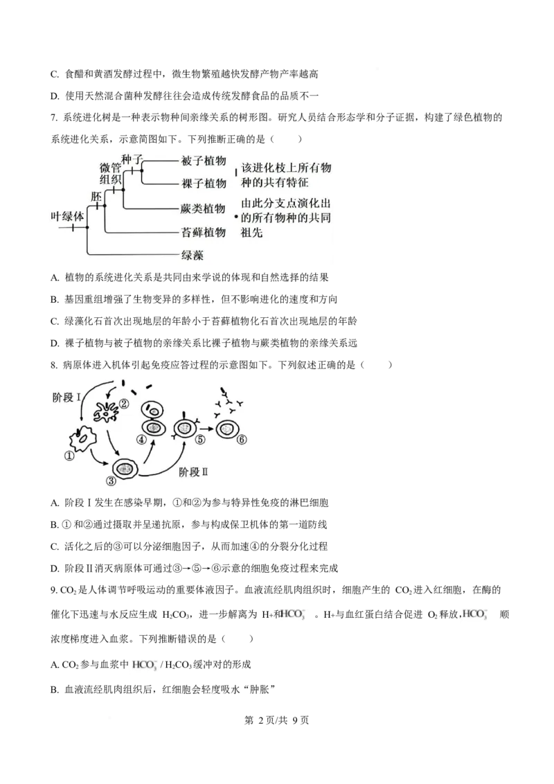 2025年高考生物试卷（河南卷）（空白卷）_生物历年高考真题_新&middot;Word版2008-2025&middot;高考生物真题_生物（按年份分类）2008-2025_2025&middot;高考生物真题