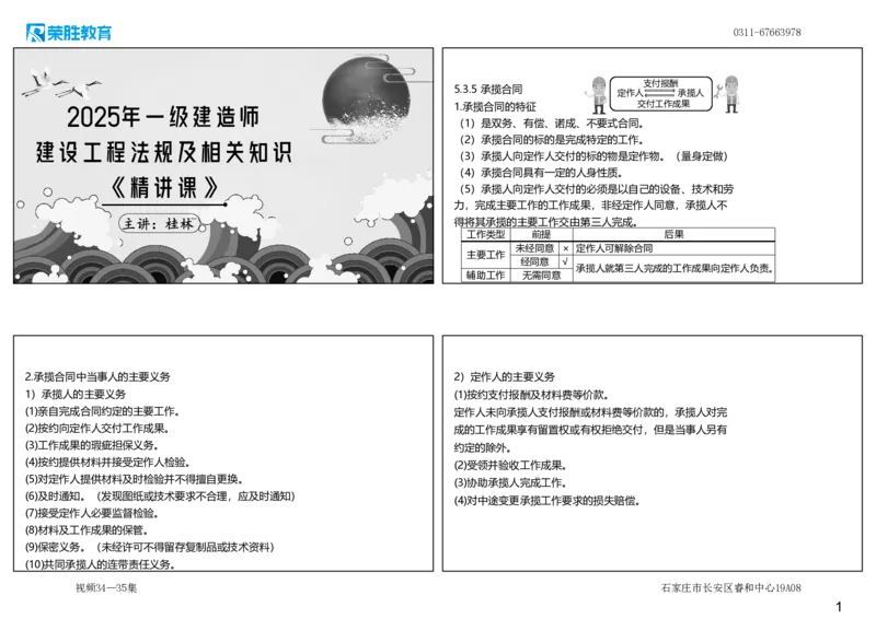 视频34&mdash;35集5.3相关合同制度2（可打印版）_2026年一建法规_2025年一建法规SVIP_02-基础精讲✿高端面授✿深度强化_12-法规《教材精讲班》桂林RS_讲义
