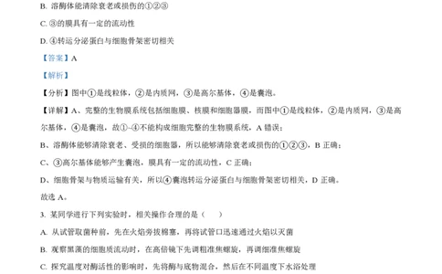 2024年高考生物试卷（江苏）（解析卷）_生物历年高考真题_新&middot;PDF版2008-2025&middot;高考生物真题_生物（按年份分类）2008-2025_2024&middot;高考生物真题