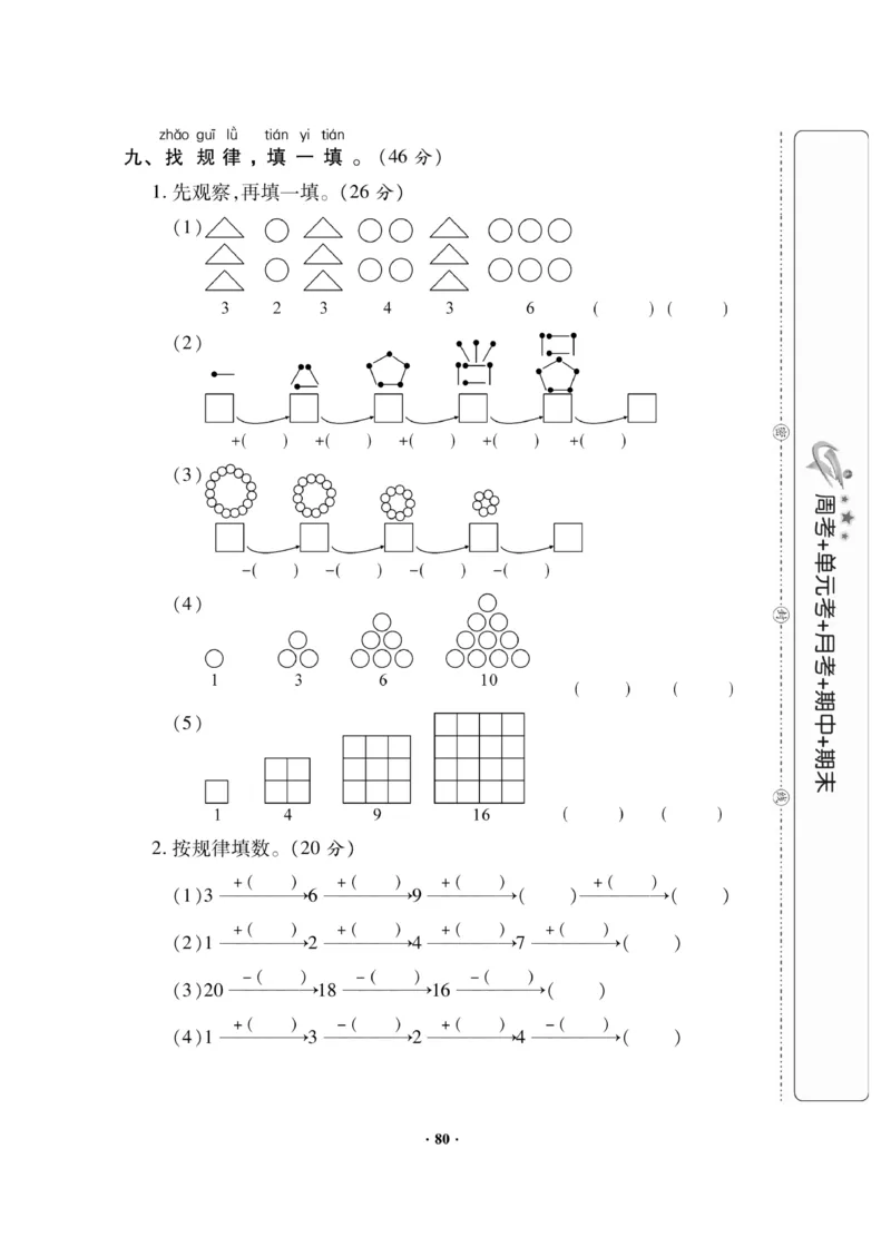 《新思维测试卷》数学1年级下册（RJ）_一年级上下册资料_小学一年级学习资料-25年更新版_1-04、小学一年级数学下册_1-4-2、练习题、作业、试题、试卷_人教版_电子册