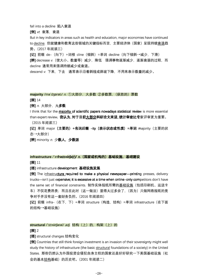英语阅读真题高频200词（标注了词频）_s058考研英语2026必背真题阅读高频词汇总结