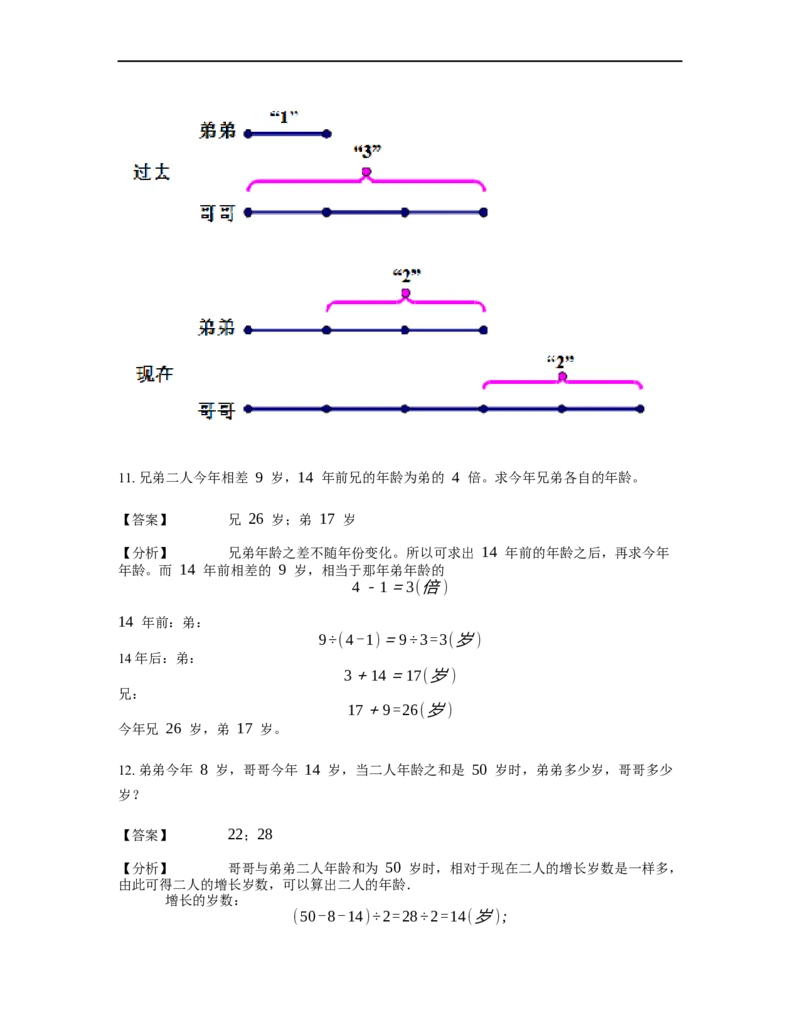 《应用题》经典年龄问题基本知识-4星题（含解析）全国通用版_小学数学母题大全一二三四五六年级上下册一题多解题母题解_《经典应用题》（含详解）