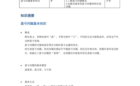 《应用题》经典盈亏问题基本知识-1星题（含解析）全国通用版_小学数学母题大全一二三四五六年级上下册一题多解题母题解_《经典应用题》（含详解）