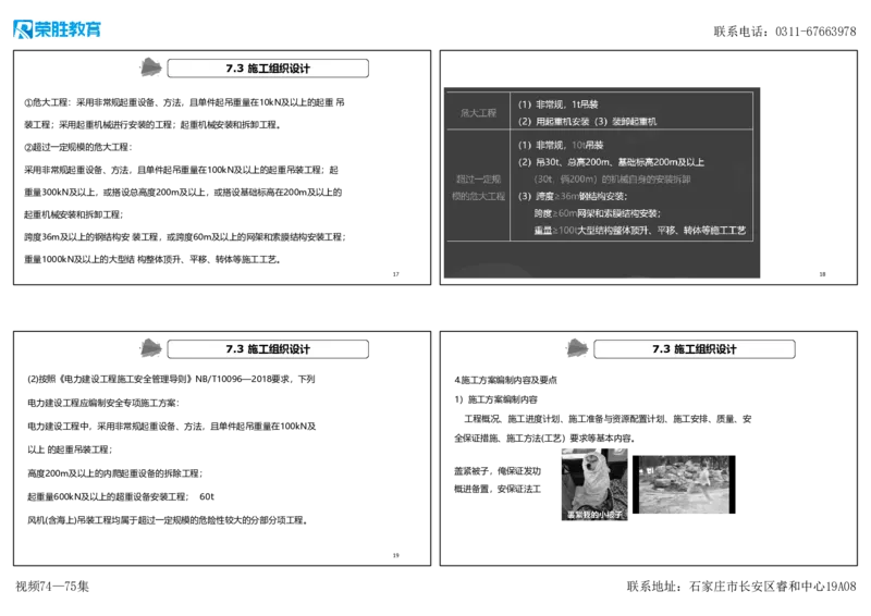 视频74&mdash;75集7.3施工组织设计（可打印版）_2026年一级建造师_2026年一建机电_2025年一建机电SVIP_02-基础精讲✿高端面授✿深度强化_12-机电《教材精讲班》王峰RS推荐_讲义