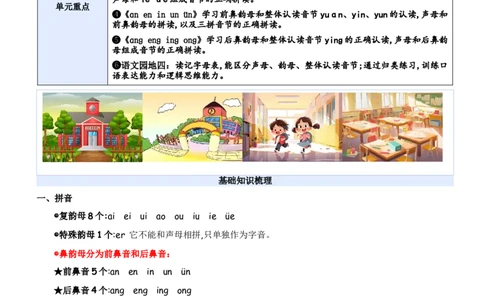 第四单元（知识清单）-（统编版&middot;2024秋）_一年级语文上册（统编版）_期末总复习