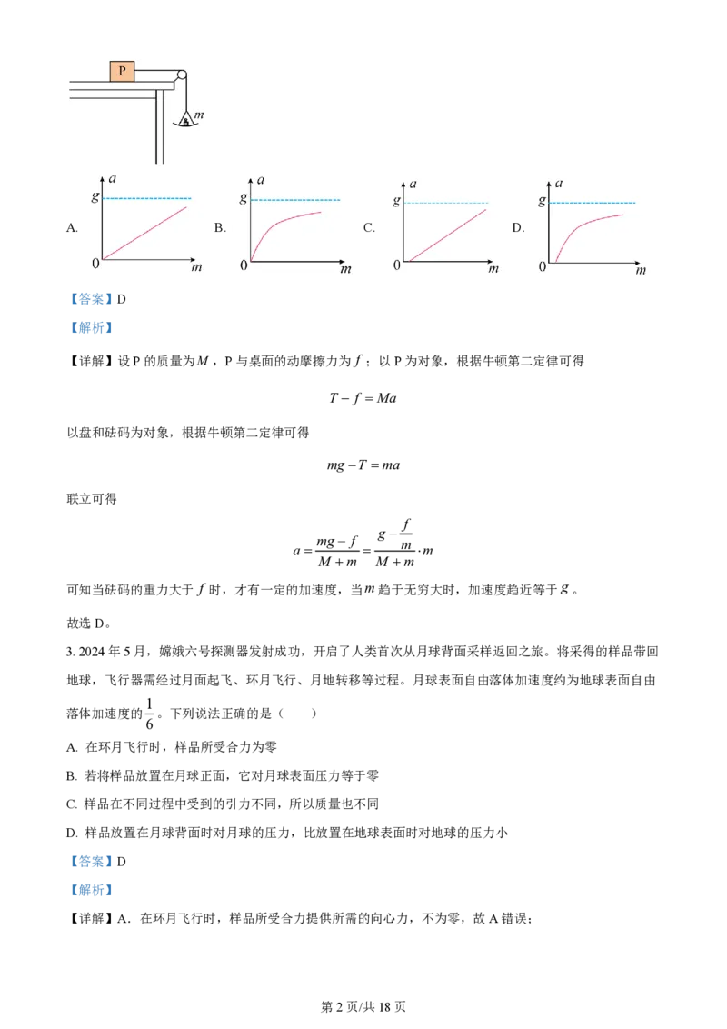 2024年高考物理试卷（全国甲卷）（解析卷）_物理历年高考真题_新&middot;PDF版2008-2025&middot;高考物理真题_物理（按年份分类）2008-2025_2024&middot;高考物理真题