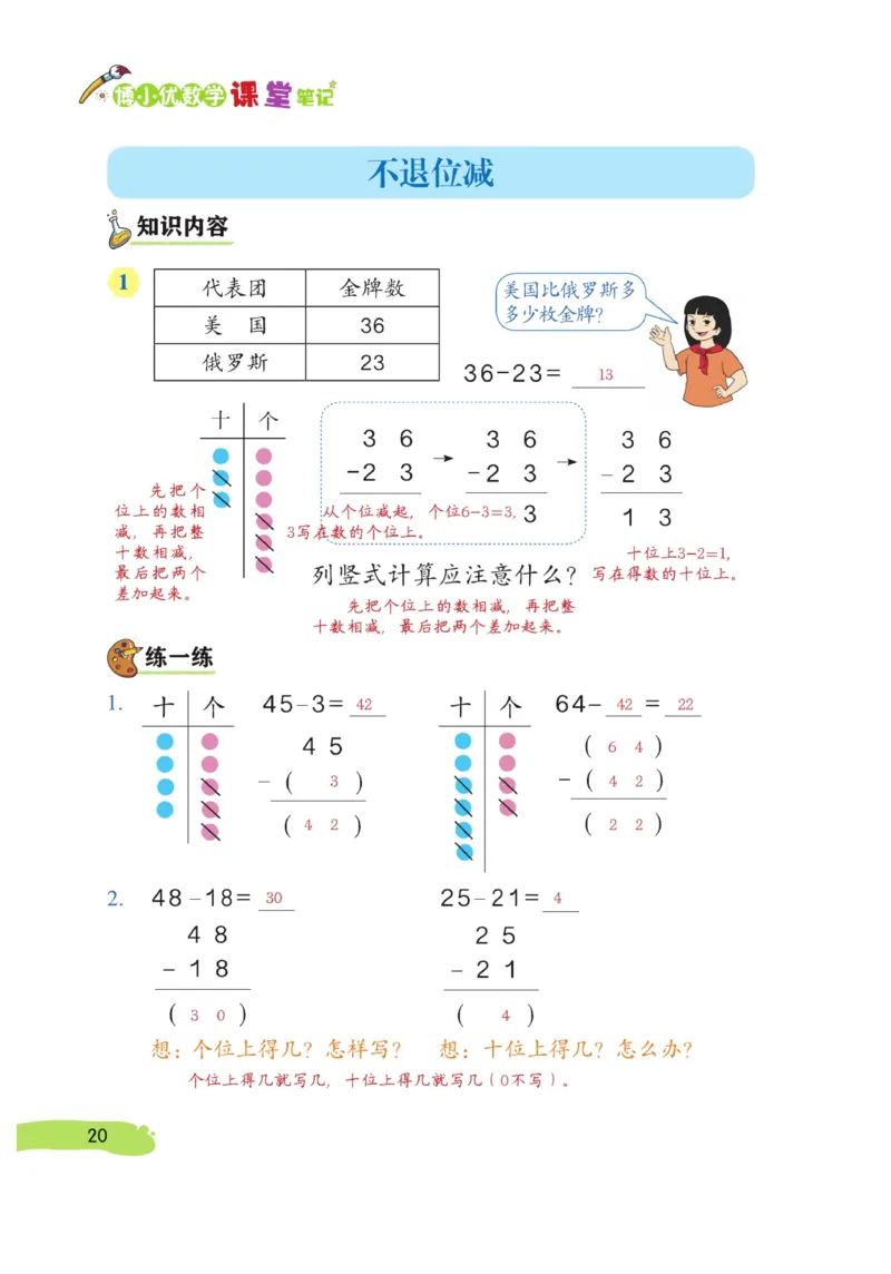 《博小优课堂笔记》数学2年级上册（RJ）_二年级上下册资料_小学二年级学习资料-25年更新版_2-03、小学二年级数学上册_2-3-2、练习题、作业、试题、试卷_人教版_电子册类