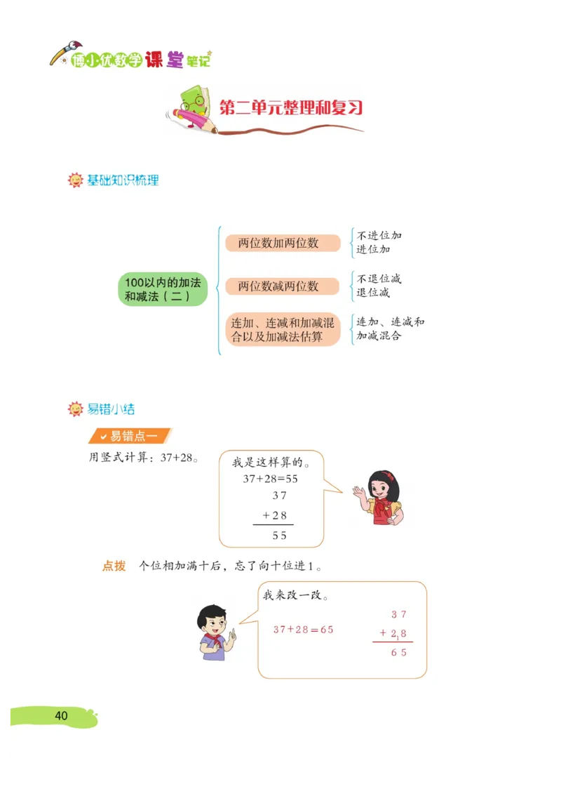 《博小优课堂笔记》数学2年级上册（RJ）_二年级上下册资料_小学二年级学习资料-25年更新版_2-03、小学二年级数学上册_2-3-2、练习题、作业、试题、试卷_人教版_电子册类