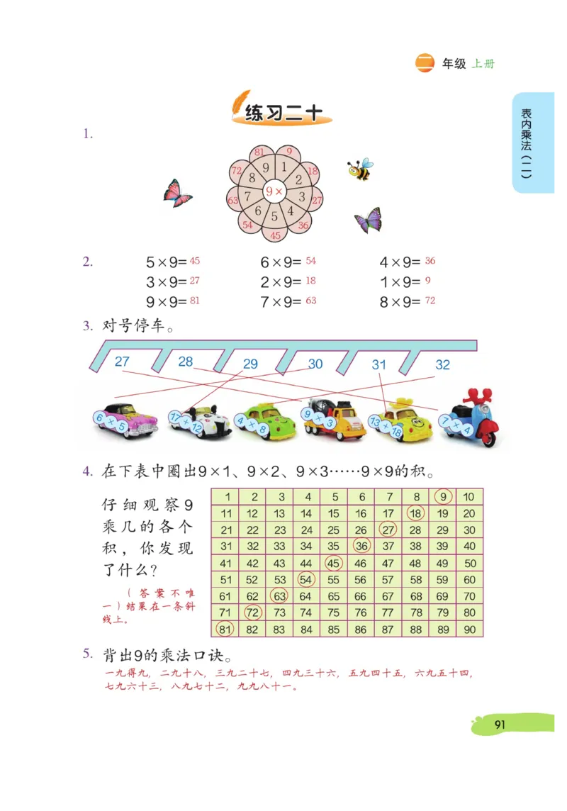 《博小优课堂笔记》数学2年级上册（RJ）_二年级上下册资料_小学二年级学习资料-25年更新版_2-03、小学二年级数学上册_2-3-2、练习题、作业、试题、试卷_人教版_电子册类