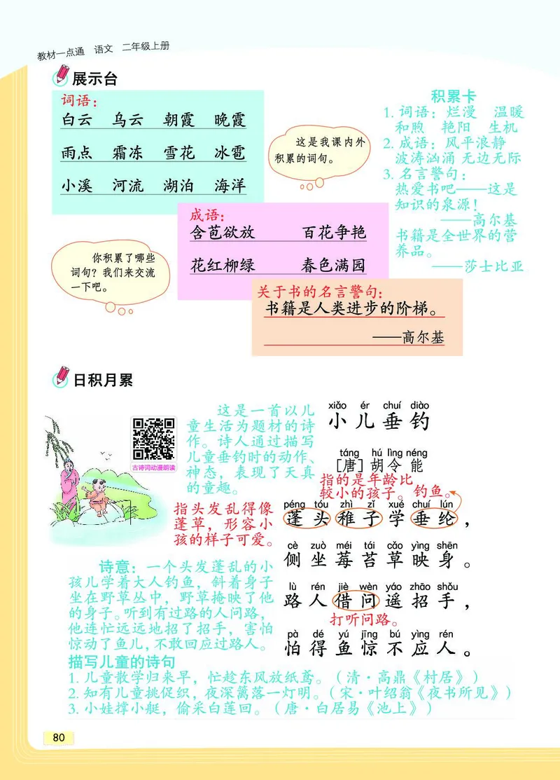 《教材一点通》语文2年级上册（RJ）_二年级上下册资料_小学二年级学习资料-25年更新版_2-01、小学二年级语文上册_2-1-2、练习题、作业、试题、试卷_电子册类