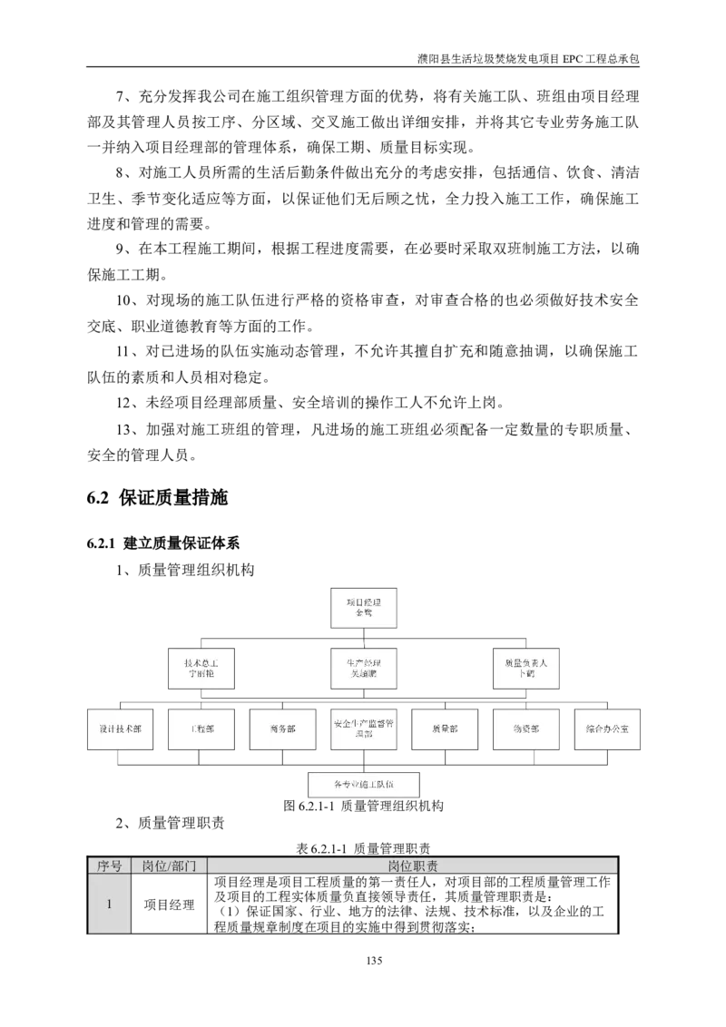 濮阳县生活垃圾焚烧发电项目施工组织设计_2021-2023年优秀施组方案_施工组织设计_施组03-濮阳县生活垃圾焚烧发电项目施工组织设计_1、施工组织设计正文