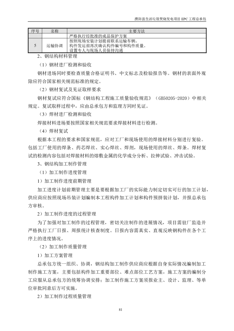 濮阳县生活垃圾焚烧发电项目施工组织设计_2021-2023年优秀施组方案_施工组织设计_施组03-濮阳县生活垃圾焚烧发电项目施工组织设计_1、施工组织设计正文