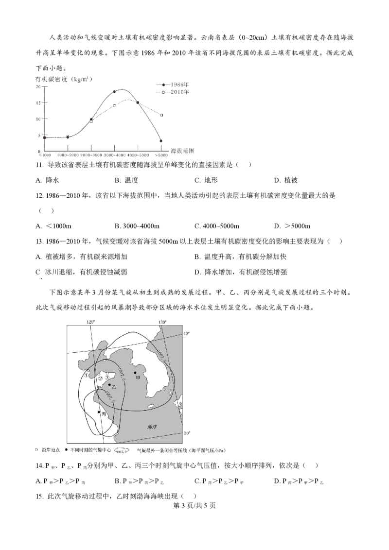 2024年高考地理试卷（江西）（空白卷）_地理历年高考真题_新&middot;PDF版2008-2025&middot;高考地理真题_地理（按年份分类）2008-2025_2024&middot;地理高考真题