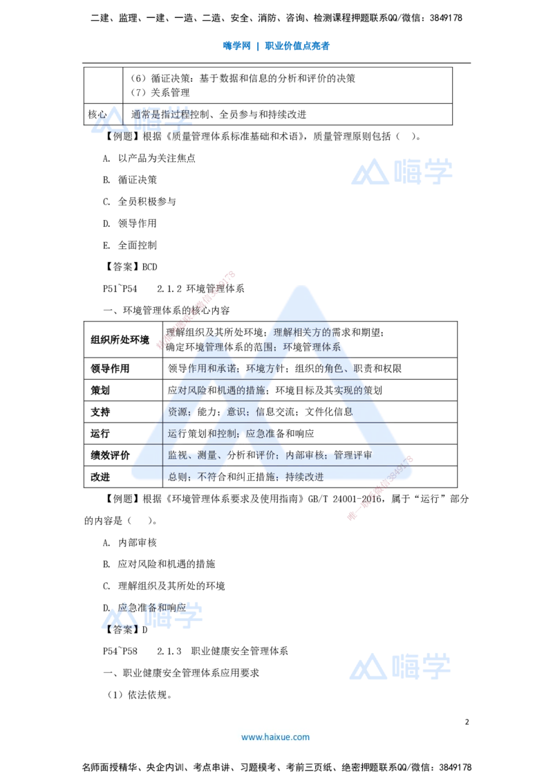 05.2025杨彬-考前拔分速成-第2章（1）2.1质量、环境、职业健康安全管理体系_2026年一级建造师_2026年一建管理_2025年一建管理SVIP_04-冲刺串讲✿考点强化✿小灶集训_讲义