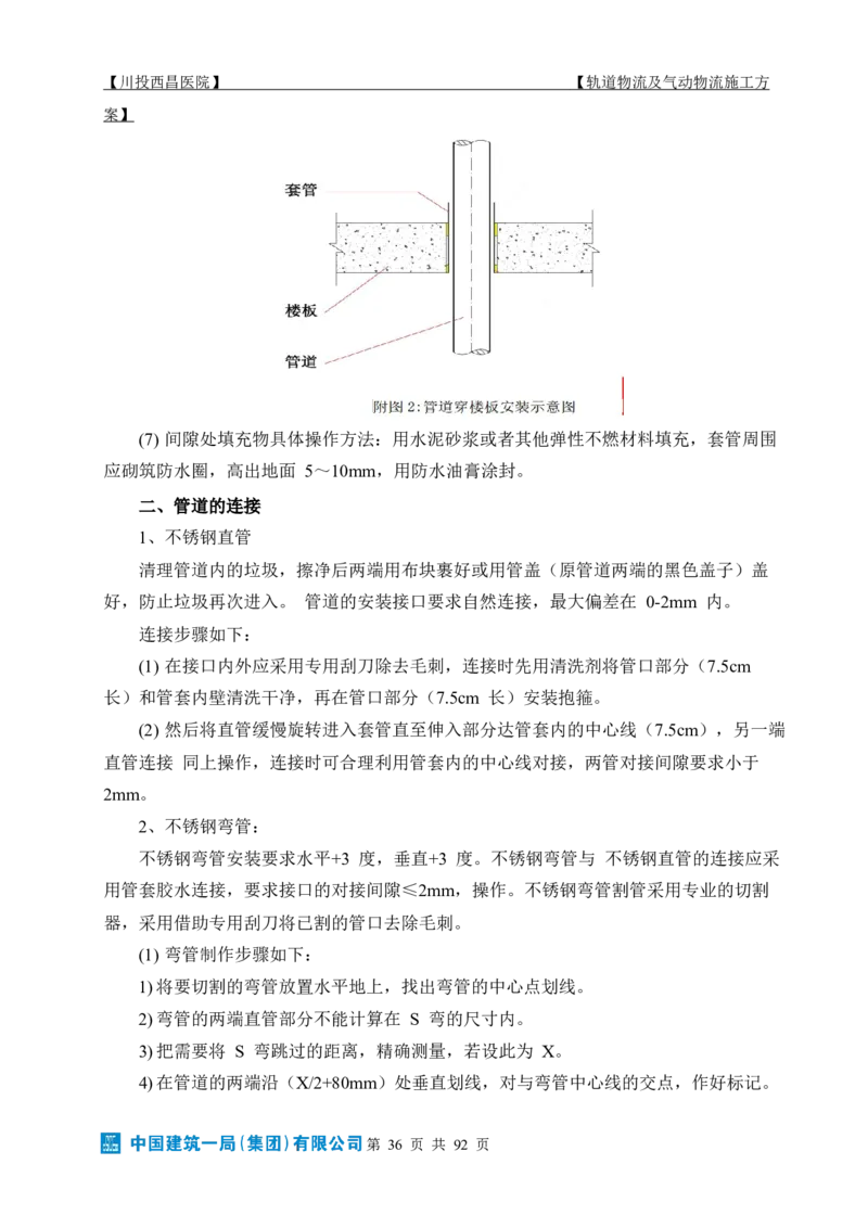 方案文本：川投西昌医院轨道物流、气动物流施工方案_2021-2023年优秀施组方案_施工方案_方案31-川投西昌医院轨道物流、气动物流方案_1-轨道物流、气动物流施工方案