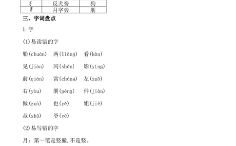 第七单元核心知识点_一年级语文上册（统编版）_全套教学资源_课件+教案_7.第七单元_单元复习_第七单元知识小结